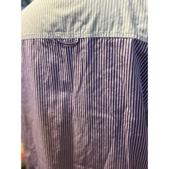 Solid And Striped Oxford Tunic Purple And Green Size Medium - Picture 4 of 7